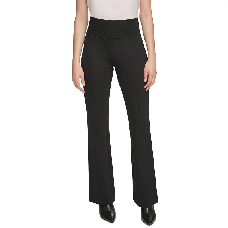 Skinny tight trousers for women with ankle-length and flattering cut -Calvin Klein Womens High Waist Knit Flared Pants