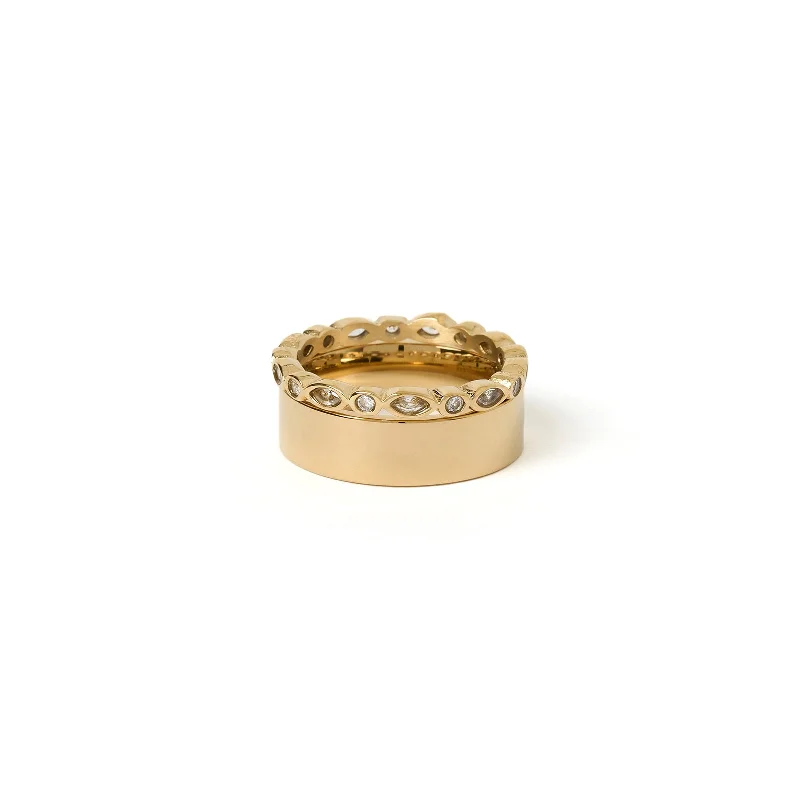 Hoop earrings with luxe velvet finishes for a rich and luxurious touch-Adelia Ring Stack