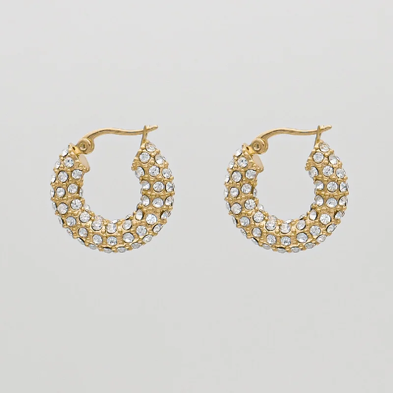 Best hoop earrings with geometric pendants for a modern, chic appeal-Amiya CZ Hoop Earrings