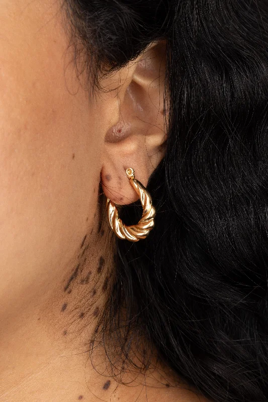 Hoop earrings with snake print designs for an edgy, wild appearance-Twisted Hoop Earrings