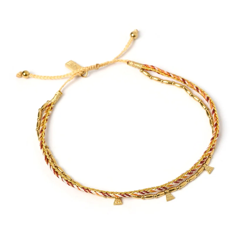 Hoop earrings with abstract wirework for an artistic, unique look-Bennie Gold Anklet - Desert