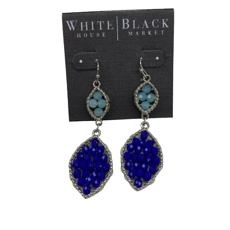 Hoop earrings with textured finishes for a vintage and classic style-BLUE EARRINGS DANGLE/DROP by WHITE HOUSE BLACK MARKET