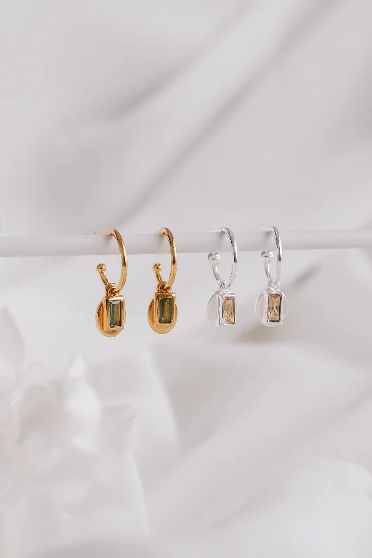 Hoop earrings with intricate designs for a unique and artistic appearance-Carmela - Gold or Silver Stainless Steel Monogram Earrings