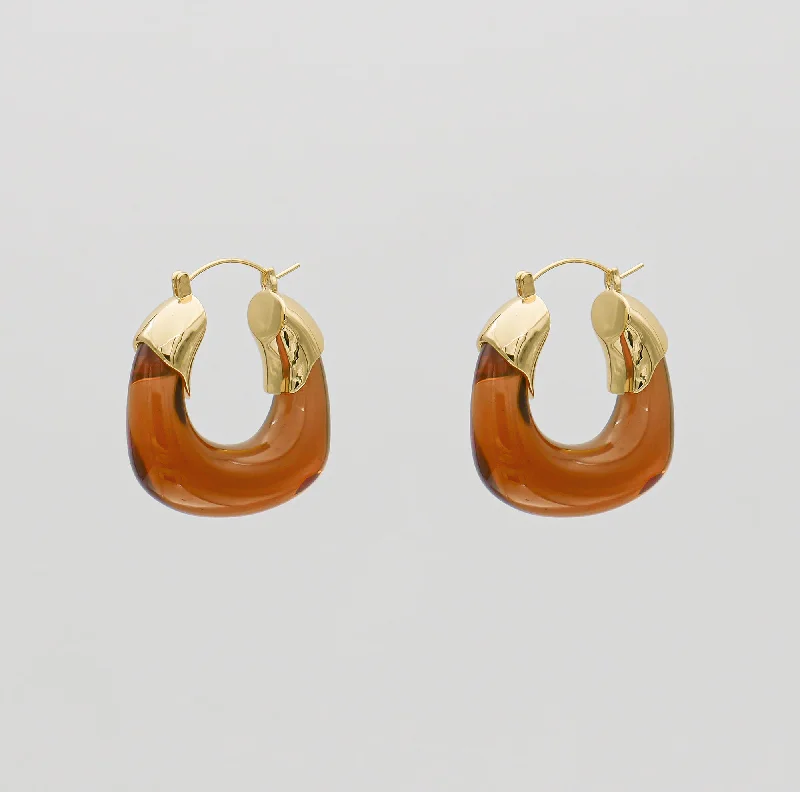 Best hoop earrings with intricate beaded details for a textured, stylish appearance-Celine Amber Earrings