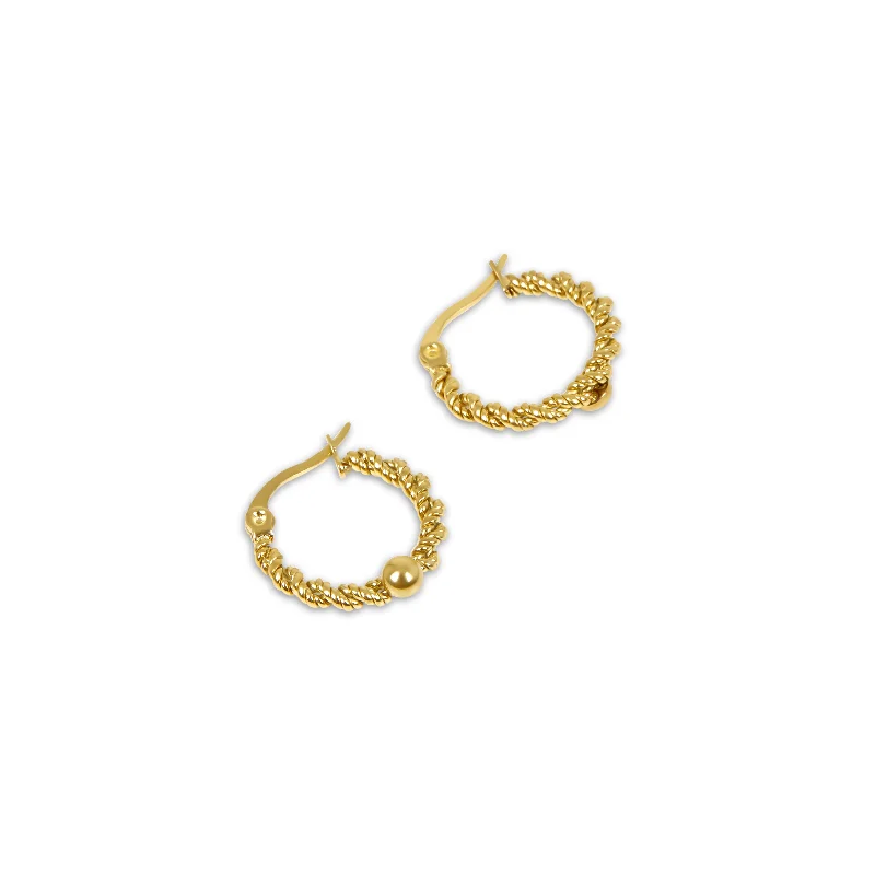 Best hoop earrings with vintage-style detailing for a nostalgic and timeless look-Twisted Rope Hoop Earrings - Gold