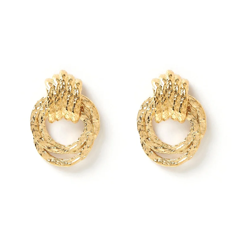 Hoop earrings with faceted crystals for added sparkle and shine-Effie Gold Earrings