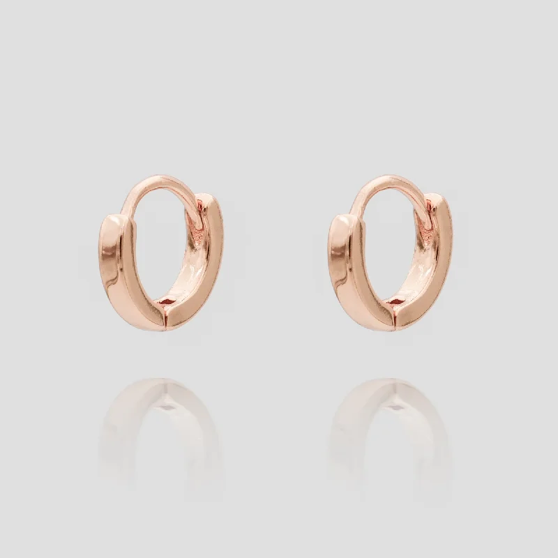 Best hoop earrings with smooth ceramic finishes for a polished, clean style-Elle Rose Gold Filled Huggie Earrings