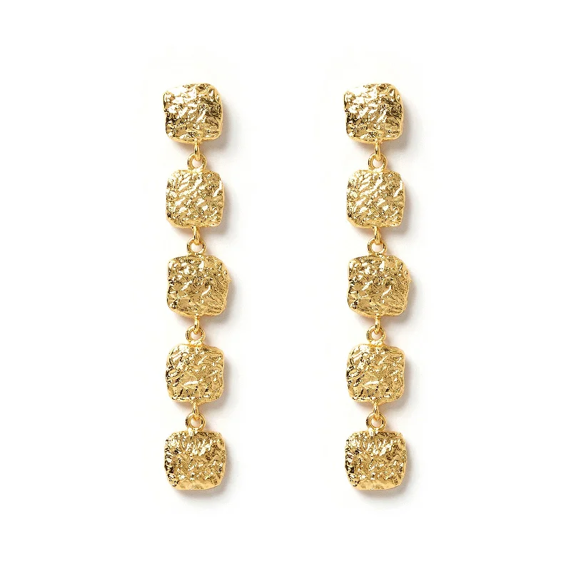 Hoop earrings with diamond-cut surfaces for added sparkle and shine-Emilia Gold Earrings