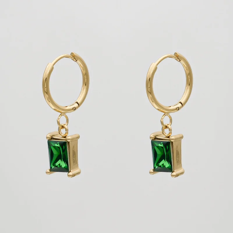 Best hoop earrings with geometric triangle shapes for a modern, chic design-Erin Gem Earrings