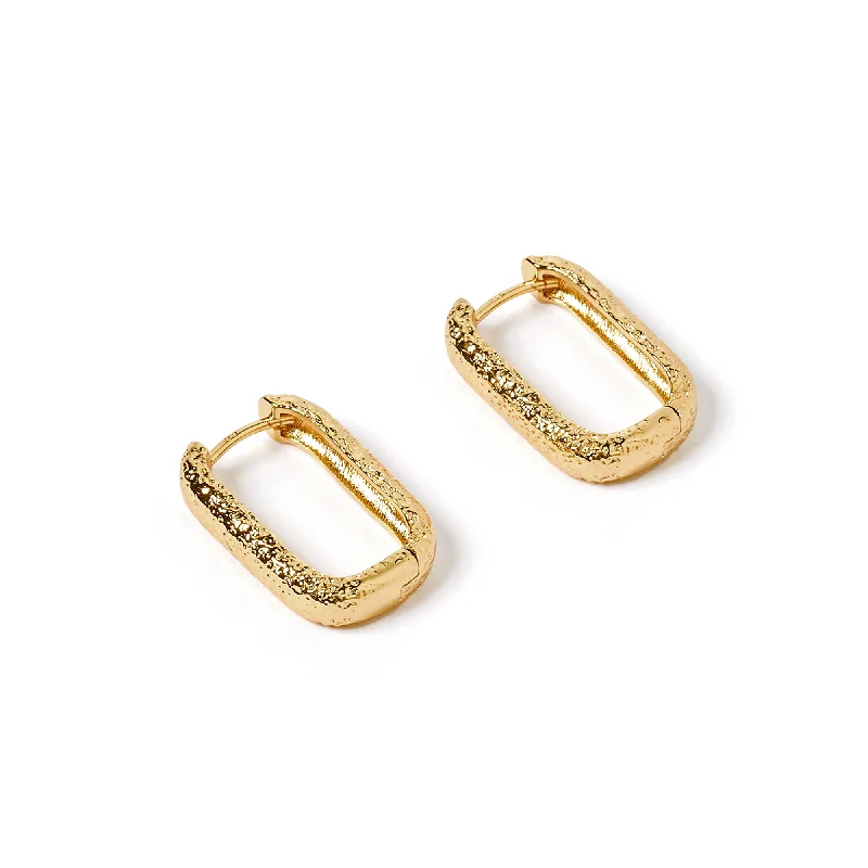 Small hoop earrings for a delicate and understated everyday wear-Farrah Gold Link Earrings