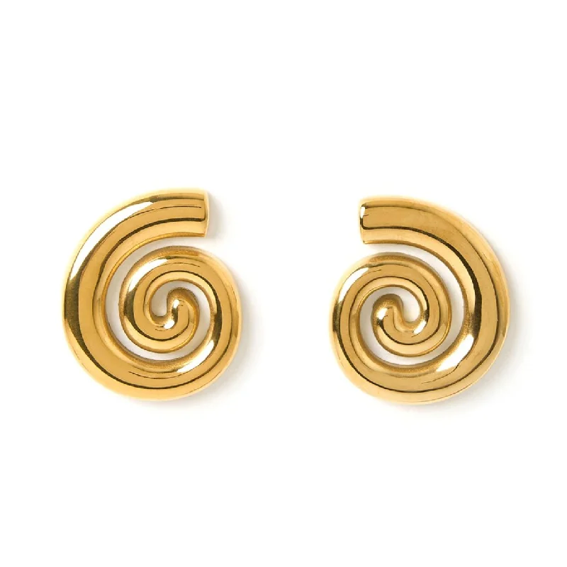 Hoop earrings with colorful beads for a fun and playful vibe-Giselle Gold Earrings