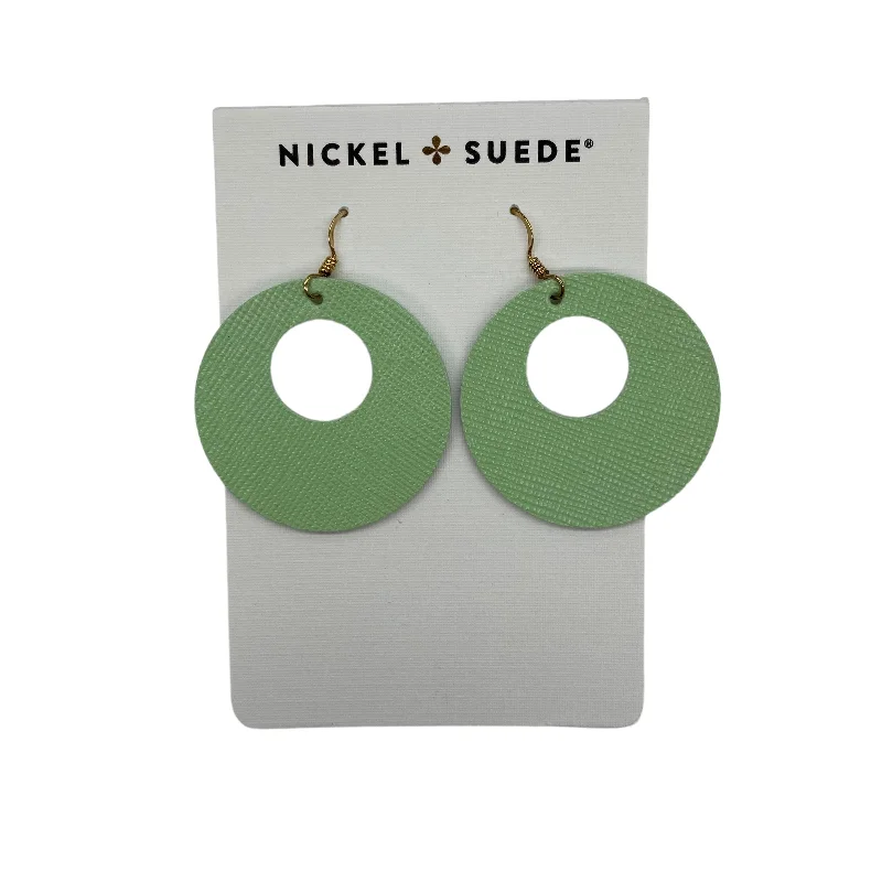 Best hoop earrings with matching bracelets for a coordinated jewelry set-GREEN EARRINGS DANGLE/DROP by NICKEL & SUEDE