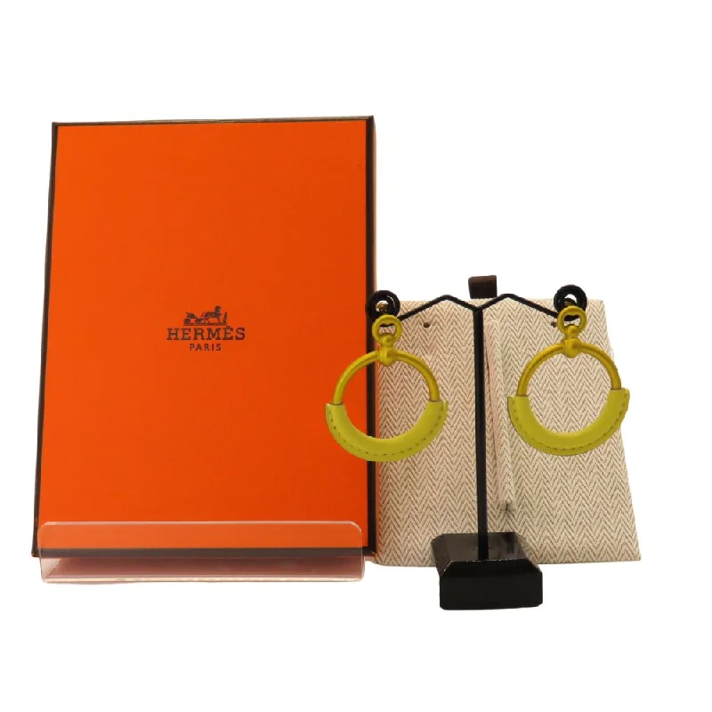 Hoop earrings with enamel stripes for a colorful and eye-catching design-Hermes Loop Earrings Lime Aluminum