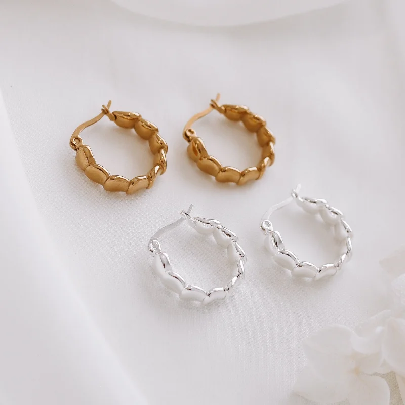 Hoop earrings with tortoiseshell designs for a chic and classic style-Ilaria - Gold or Silver Stainless Steel Hoops