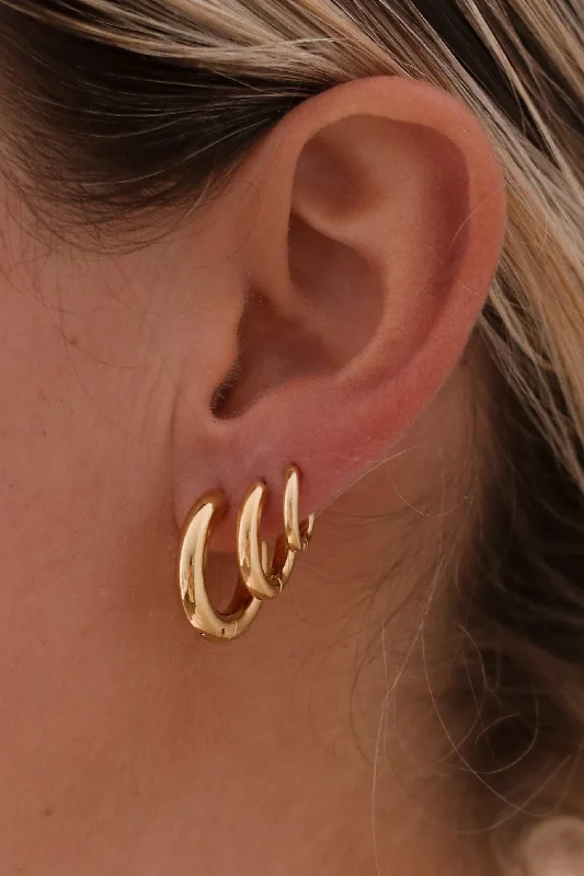 Hoop earrings with satin finishes for a smooth and elegant appearance-Indianna - Gold or Silver Stainless Steel Stack