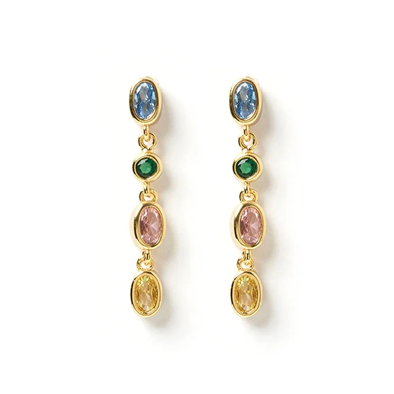 Medium hoop earrings for an everyday look with the perfect balance of style-Isadora Gold Earrings - Multi Blue