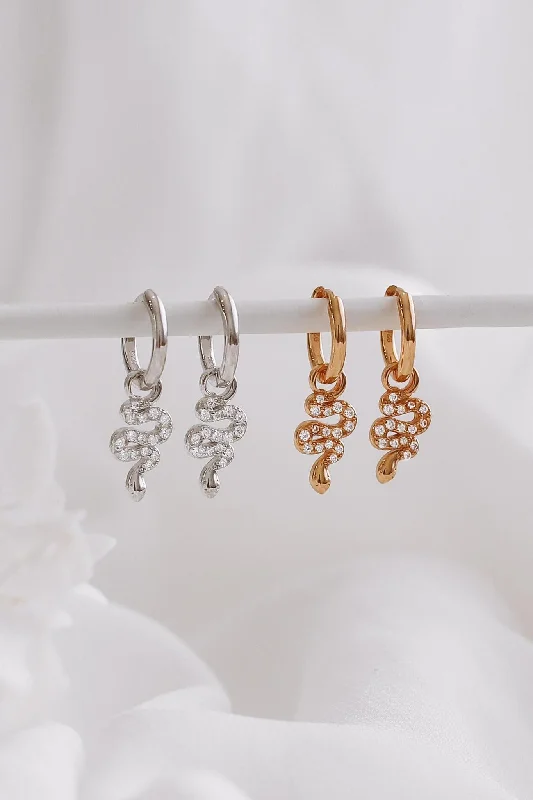 Best hoop earrings with gold for a luxurious and timeless look-Kai - Sterling Silver Snake Hoop Earrings