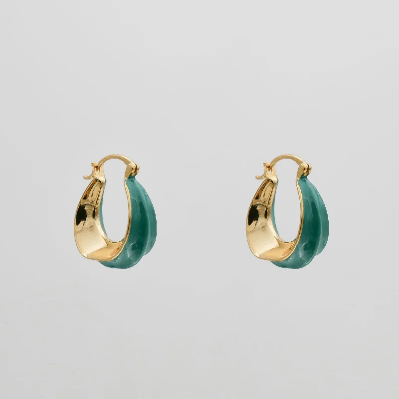 Best hoop earrings with multi-colored gemstones for a vibrant and lively touch-Katia Earrings Emerald