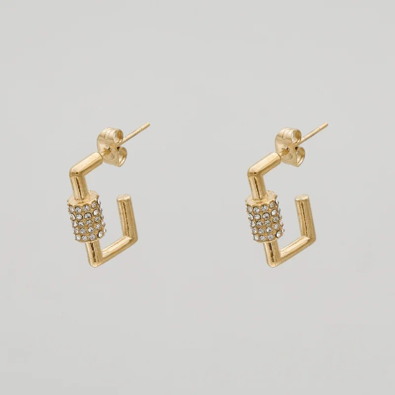 Hoop earrings with a matte black finish for a sleek, edgy vibe-Kenza Square Earrings