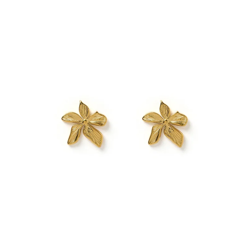 Hoop earrings with oversized designs for a bold, fashion-forward statement-Lily Gold Earrings