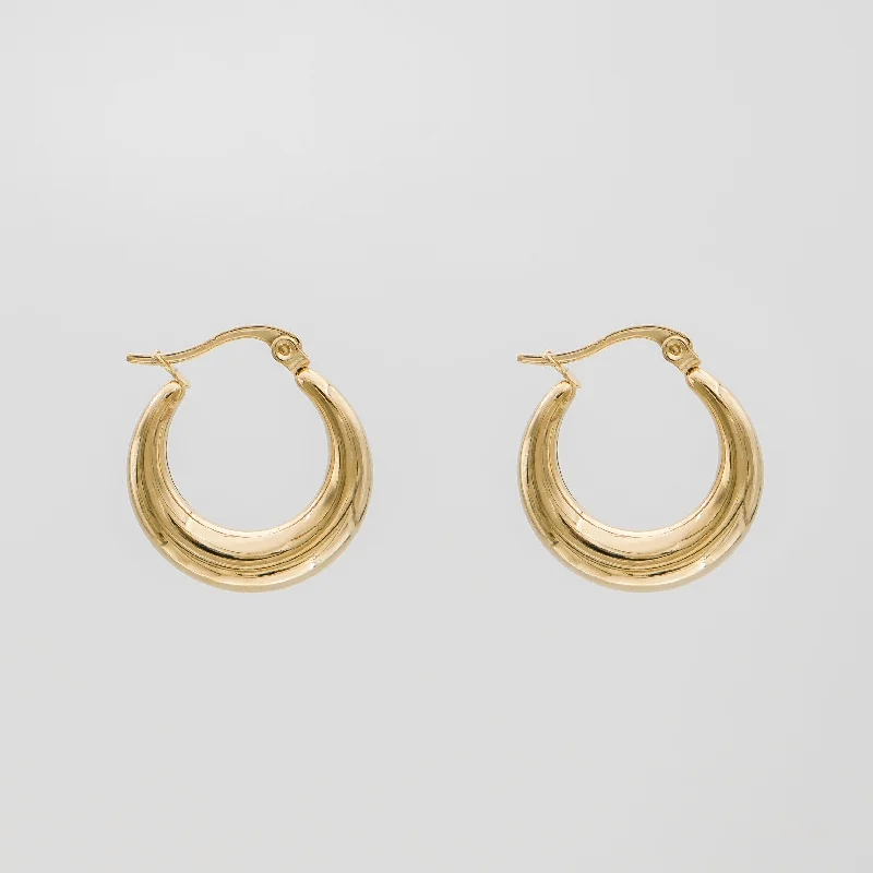 Hoop earrings with rhinestone-studded rims for a glamorous touch-Lina Hoop Earrings | Gold