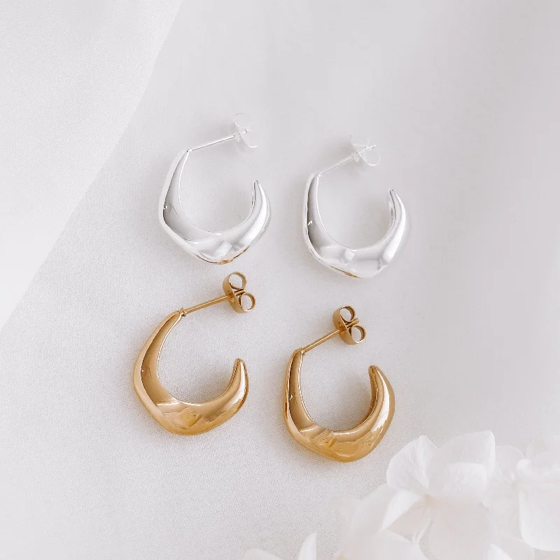 Best hoop earrings with angel wing accents for a spiritual and meaningful design-Mirabel - Gold or Silver Plated Stainless Steel Hoops