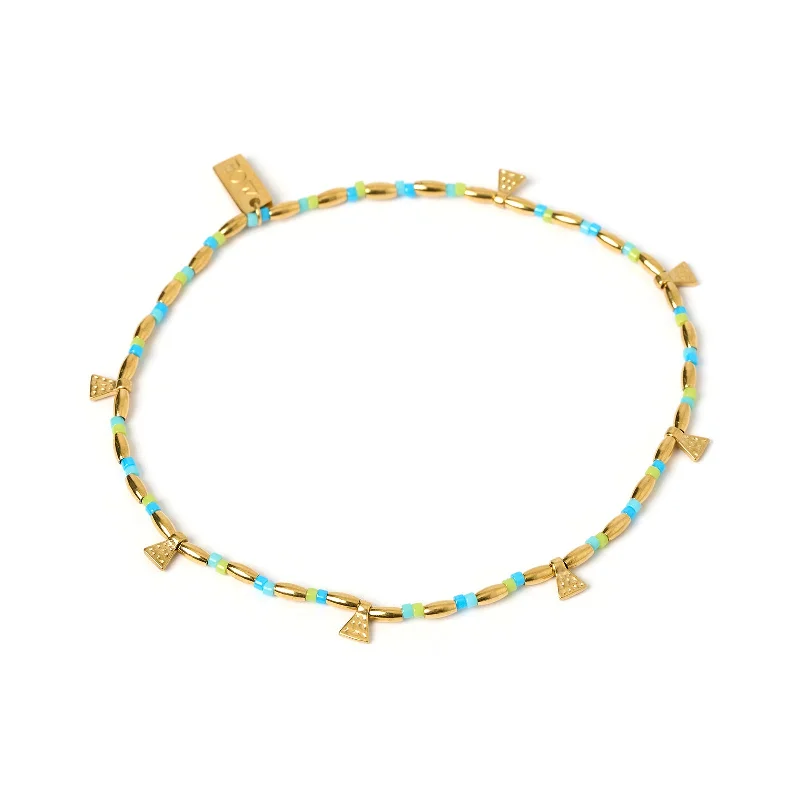 Best hoop earrings with custom designs for a personalized, unique accessory-Natalia Gold Anklet - Ocean