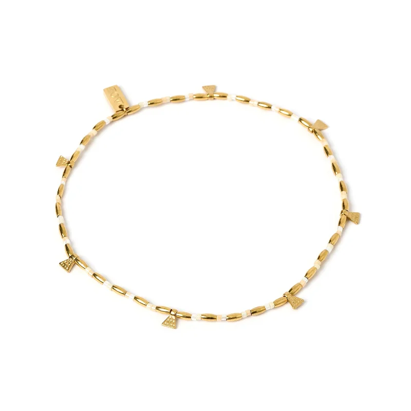 Best hoop earrings with minimal embellishments for a sleek and modern look-Natalia Gold Anklet - Vanilla