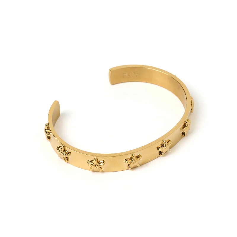 Best hoop earrings with marbled designs for a trendy and artistic effect-Neptune Gold Cuff