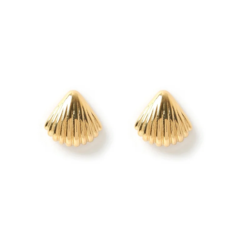 Best hoop earrings with angel wing accents for a spiritual and meaningful design-Perla Gold Shell Earrings