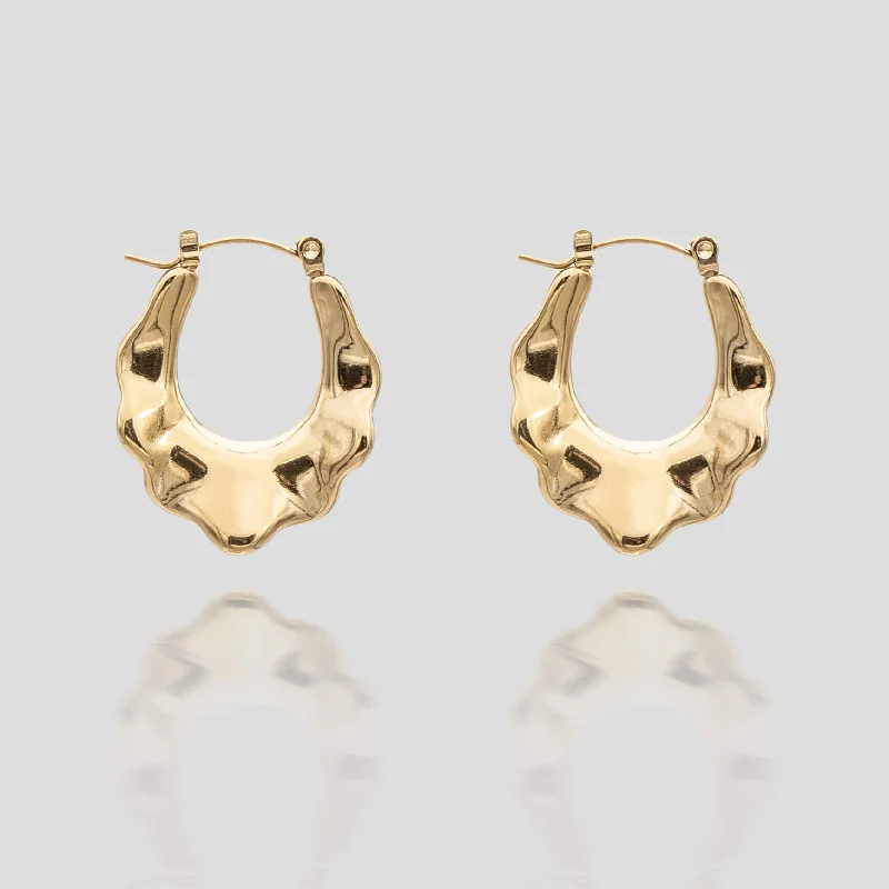 Hoop earrings with braided patterns for a detailed and textured finish-Ruba Wave Earrings