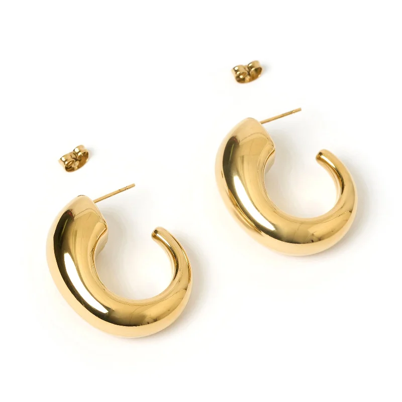 Hoop earrings with polished silver finish for a shiny, modern appeal-Sage Gold Earrings