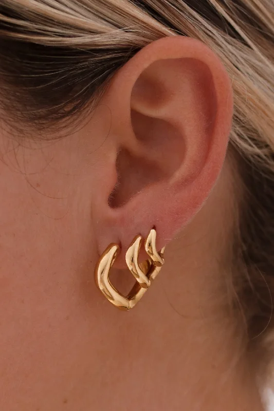 Best hoop earrings with detachable studs for a versatile and adjustable accessory-Serafina - Gold or Silver Stainless Steel Stack