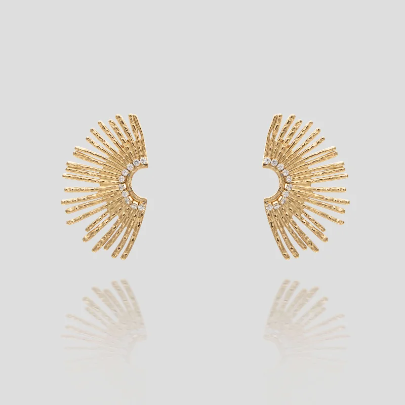 Best hoop earrings with geometric cuts for a sharp, modern appeal-Solana Fan Earrings