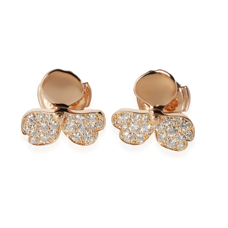 Best hoop earrings with intricate beaded details for a textured, stylish appearance-Tiffany & Co. Paper Flowers Earrings in 18k Rose Gold 0.3 CTW