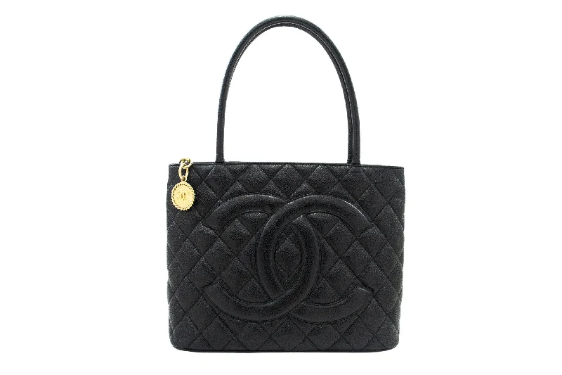 Handle bags with playful patterns for fun -Chanel Medaillon Leather Shoulder Bag (Pre-Owned)