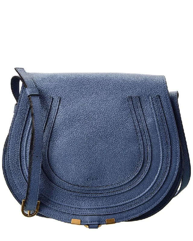 Handle bags with vegan suede for softness -Chloé Marcie Medium Leather Saddle Bag