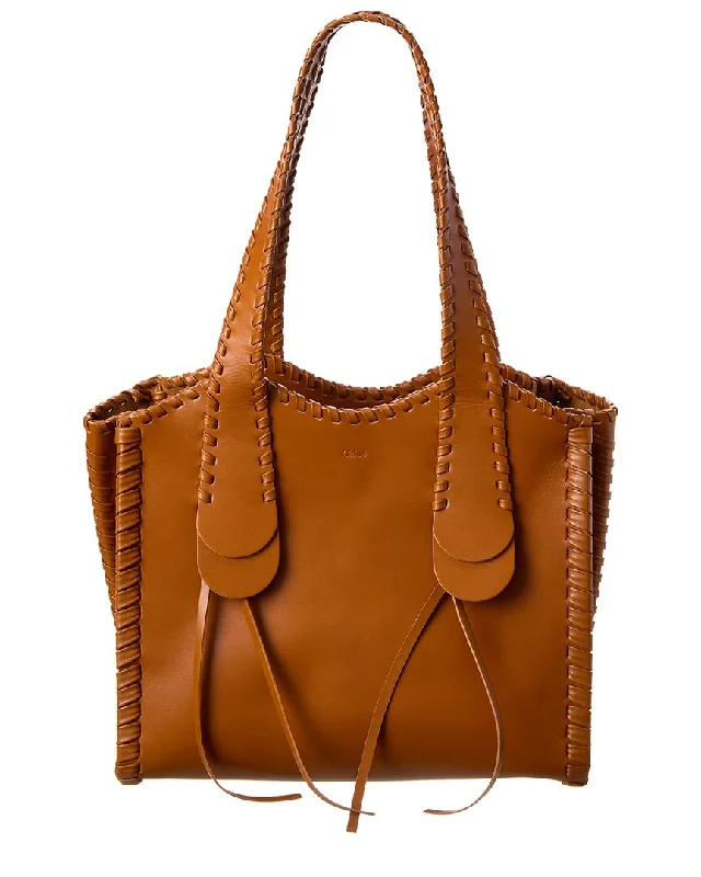 Handle bags with lightweight nylon for ease -Chloé Mony Leather Tote