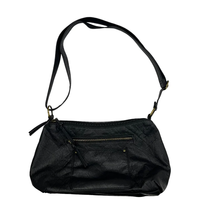 Handle bags with bold text for statements -Crossbody By Bueno In Black, Size:Medium