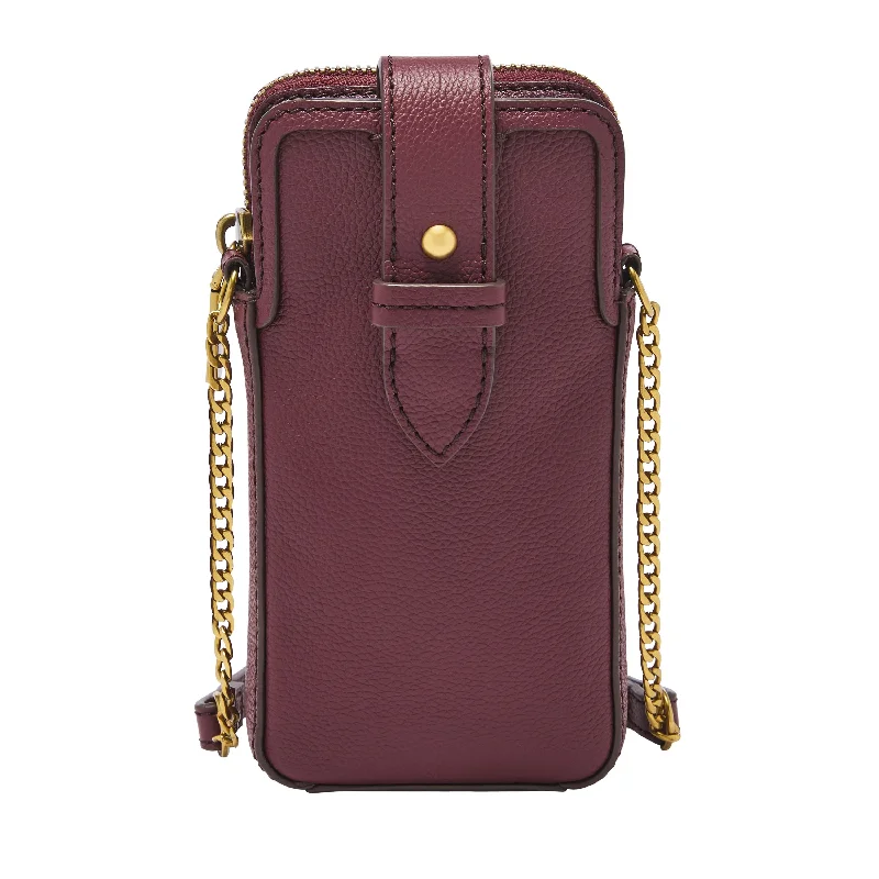 Handle bags with contrast stitching for detail -Fossil Women's Lainie Leather Phone Case Crossbody