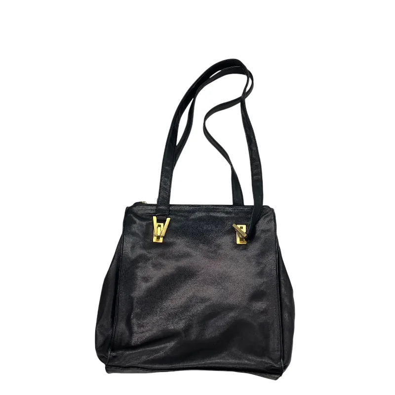 Handle bags with eco-friendly bamboo handles -Handbag By Perlina In Black, Size:Medium