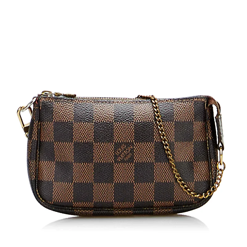 Handle bags with chevron designs for trend -Louis Vuitton Damier Ebene Mini chette