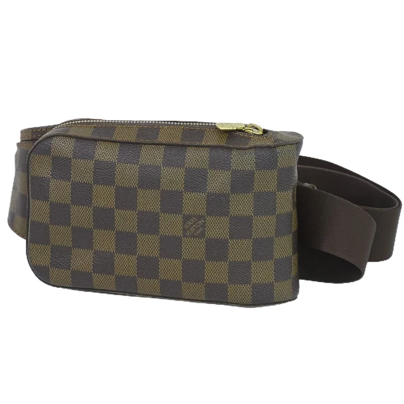 Handle bags with wide openings for access -Louis Vuitton Geronimos  Canvas Shoulder Bag (Pre-Owned)