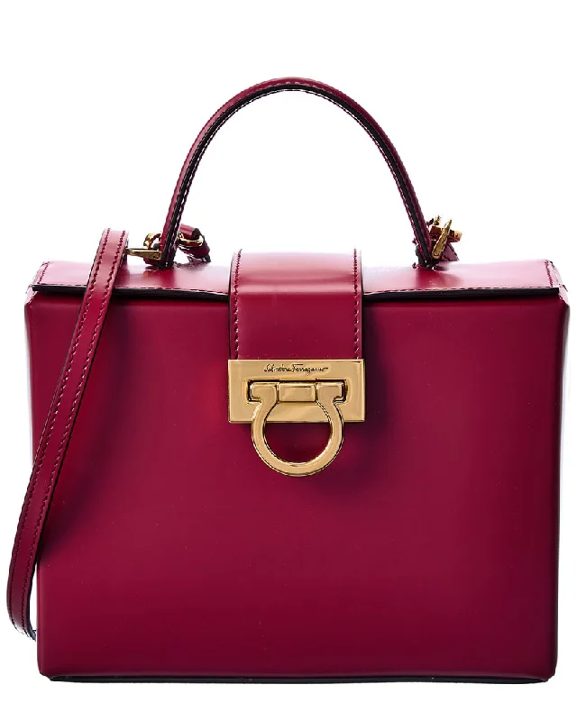 Durable handle bags for heavy-duty everyday use -Salvatore Ferragamo Trifolio Top Handle Leather Satchel