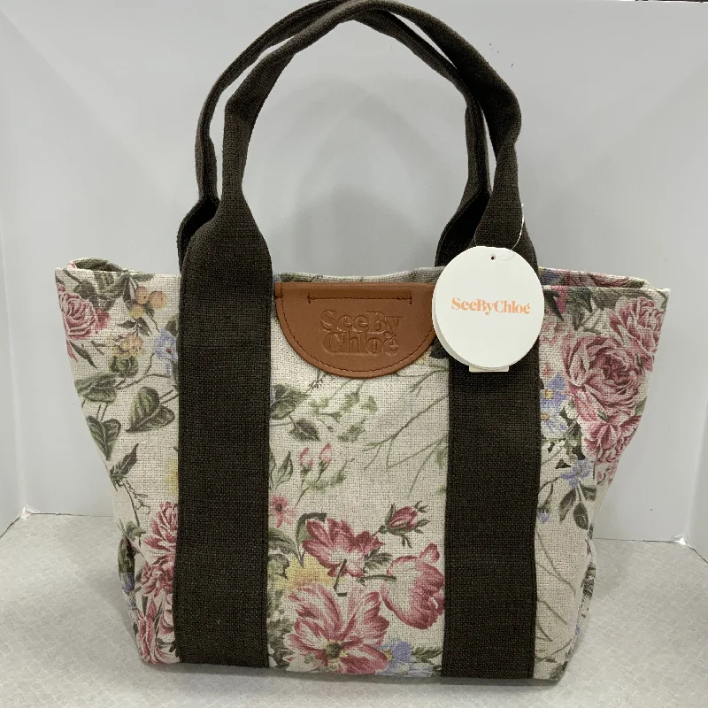 Handle bags with playful patterns for fun -Tote Designer By See By Chloe, Size: Medium