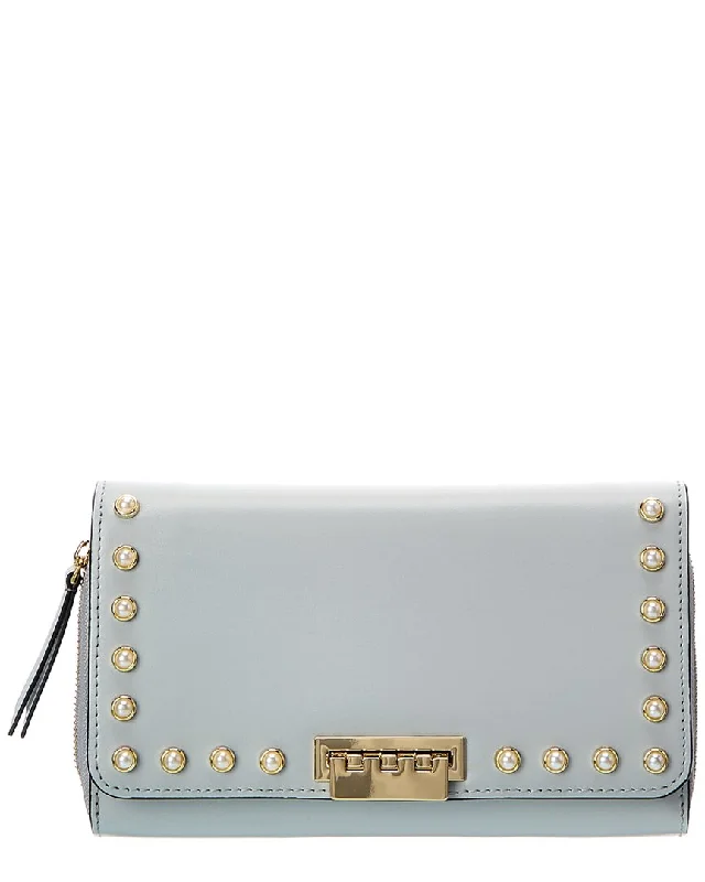 Handle bags with perforated details for style -ZAC Zac Posen Earthette Convertible Leather Wallet Crossbody